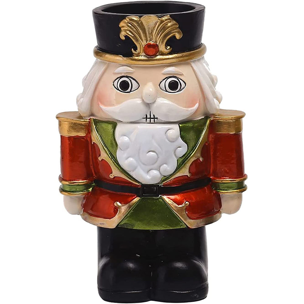1Pc Christmas Nutcracker Candle Holder Desk Ornament Red