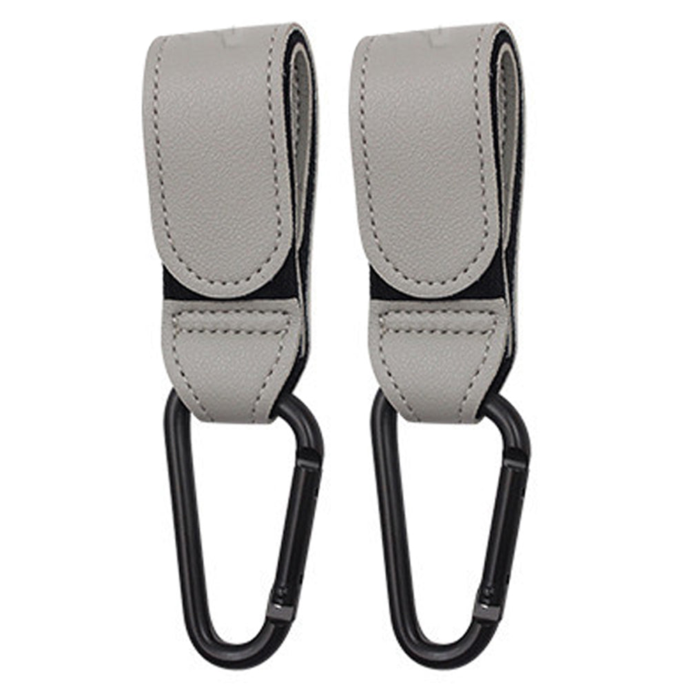 2X Adjustable Baby Stroller Hook Clip for Hanging Bags Grey
