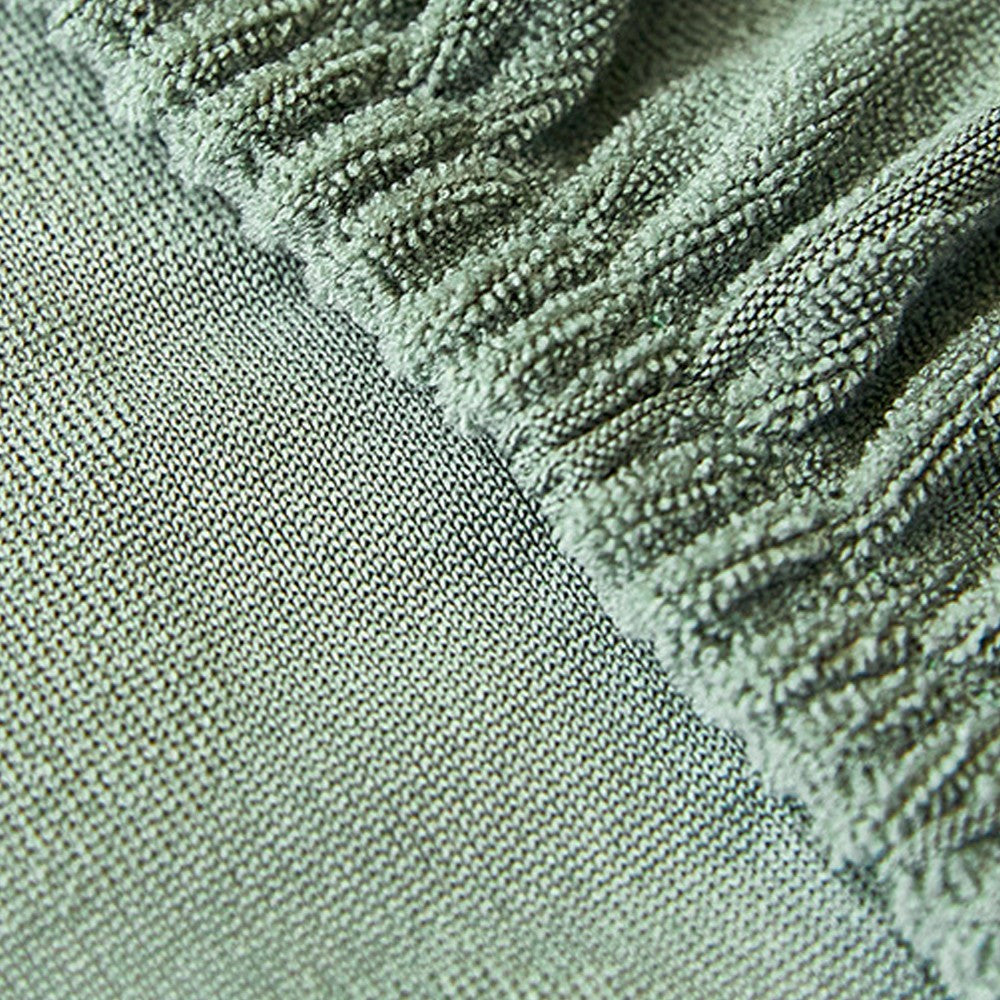 Stretch Sofa Seat Cushion Cover Green for 4 Seater