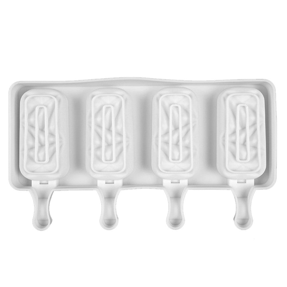 4 Cells Rhombus Shape Silicone Frozen Ice Cream Mould