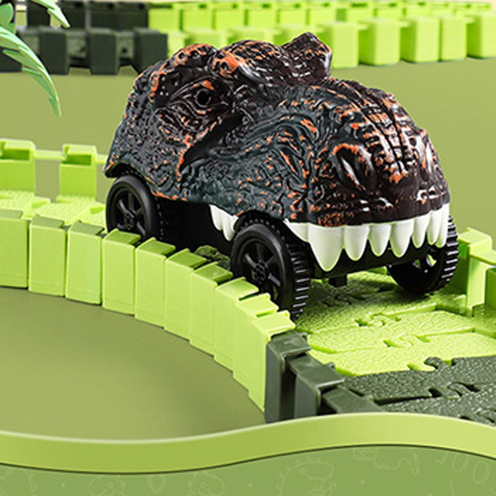 Set of 112Pcs Kids Dinosaur Theme Car Track Toys Set Car Race Toy