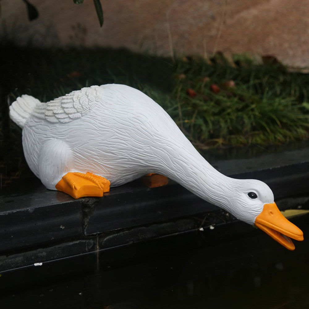 Simulation Drinking Water Duck Statue Garden Resin Statue Landscape Decoration