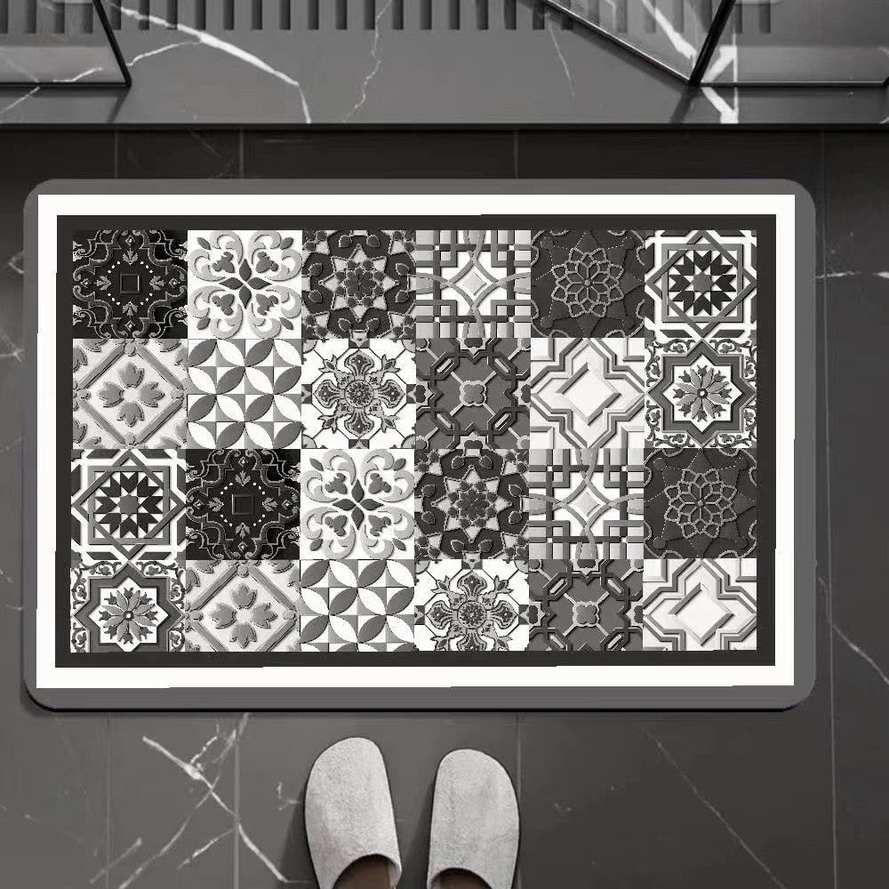 40x60cm Quick Drying Diatom Mud Floor Mat Non Slip Bathroom Floor Mat Grey