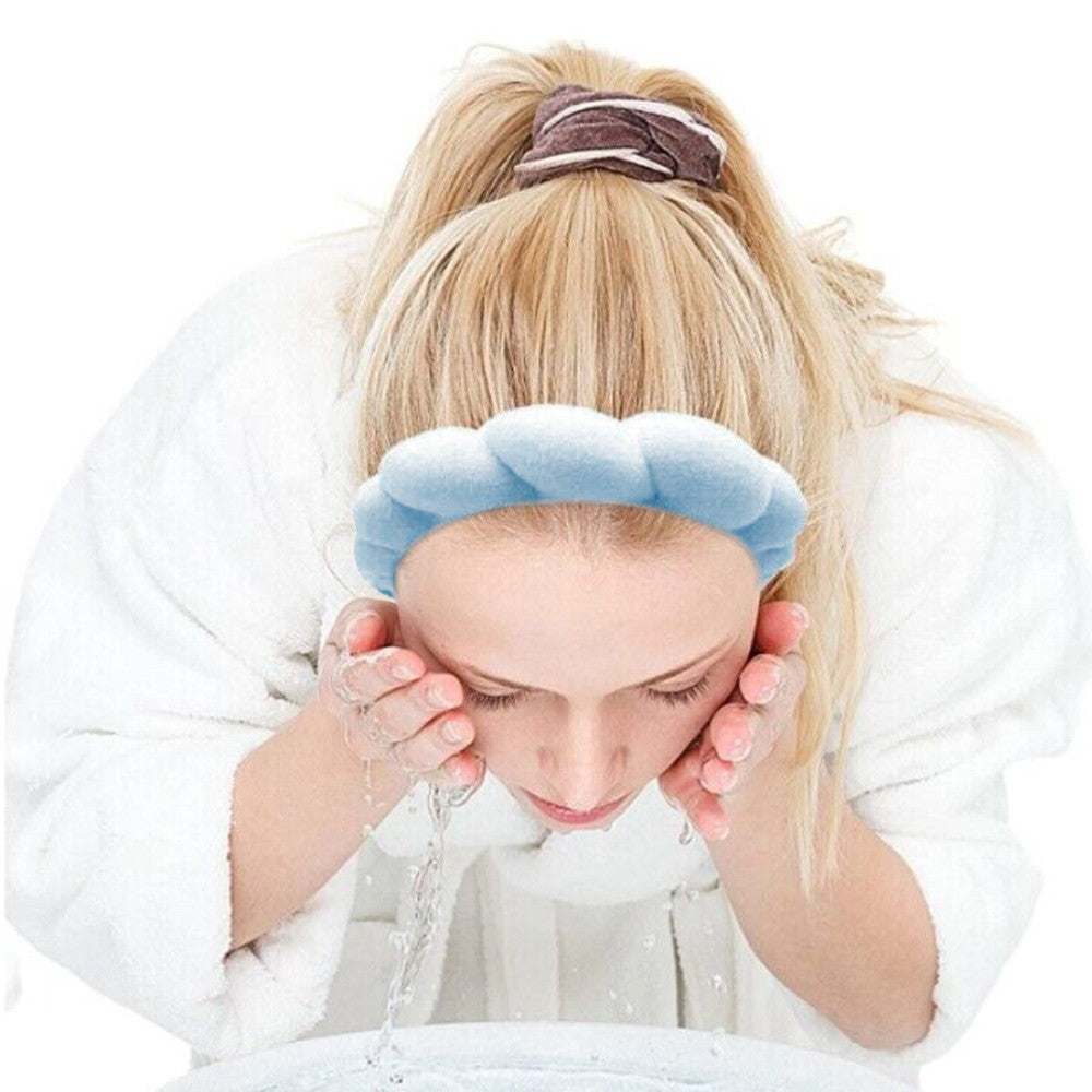 1Pc Women Mimi and Co Spa Sponge Headband Makeup Skincare Headband Blue