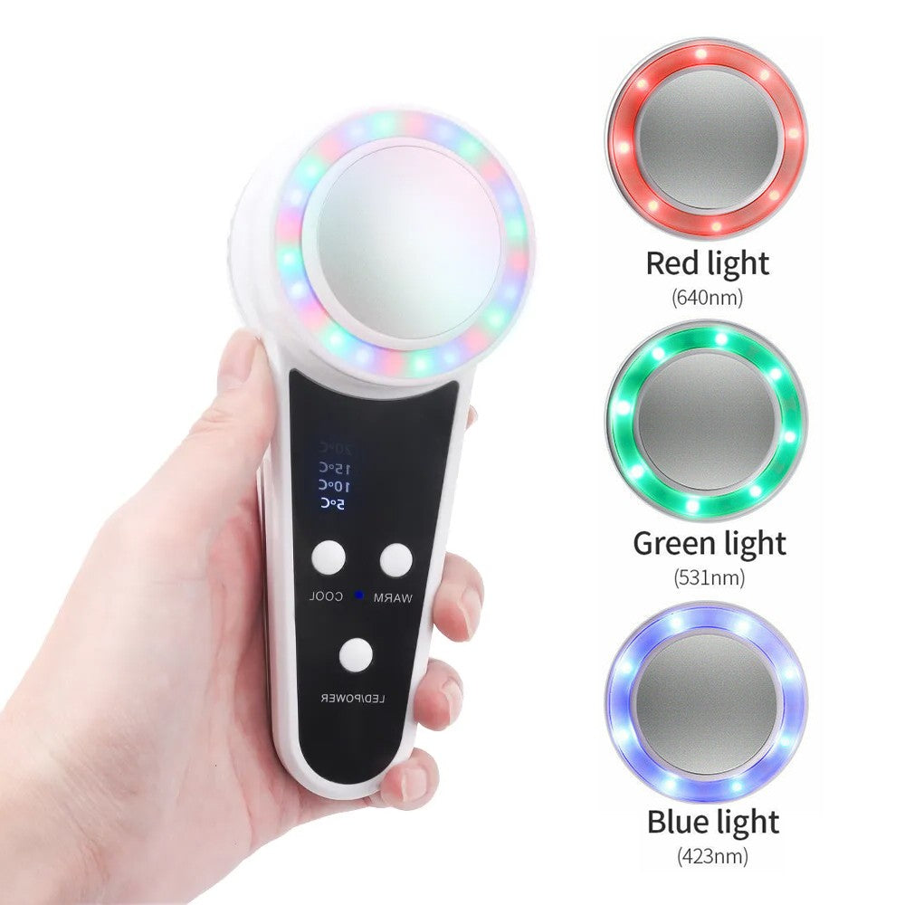Electric Beauty Device Rechargeable Facial Massager Hot Cold Therapy Anti Wrinkle Device