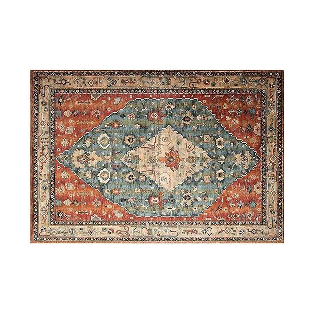 120x160cm Boho Carpet Style Mat Anti Slip Floor Mat Area Rug Home Decoration Orange Red
