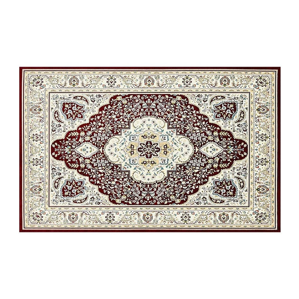 120x160cm Boho Carpet Style Mat Anti Slip Floor Mat Area Rug Home Decoration Darkred