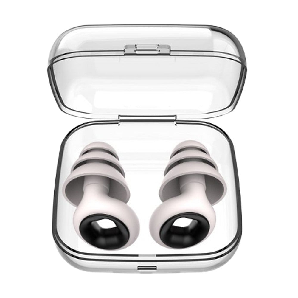 Pair of Reusable 3 Layer Noise Reduction Earplugs Hearing Protection Ear Plugs White