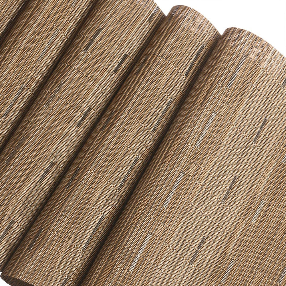 6Pcs Wedge Placemats and Centerpiece Round Mat Set for Dining Table Brown