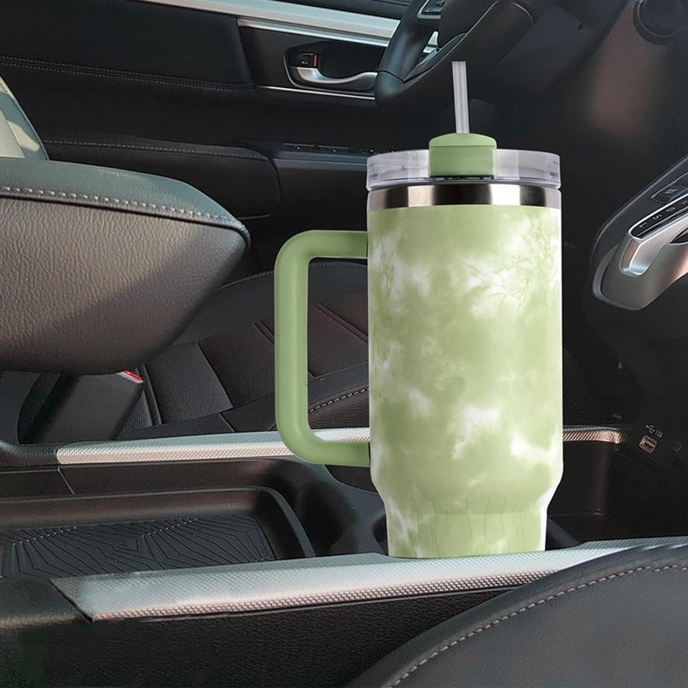Green 40oz Stainless Steel Water Bottle Thermal Mug Travel Tumbler Outdoors