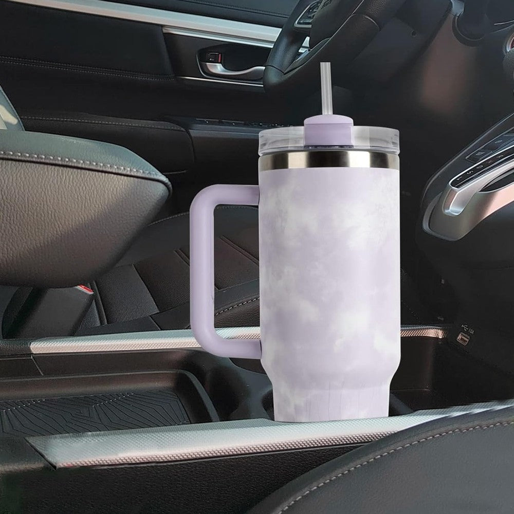Purple 40oz Stainless Steel Water Bottle Thermal Mug Travel Tumbler Outdoors