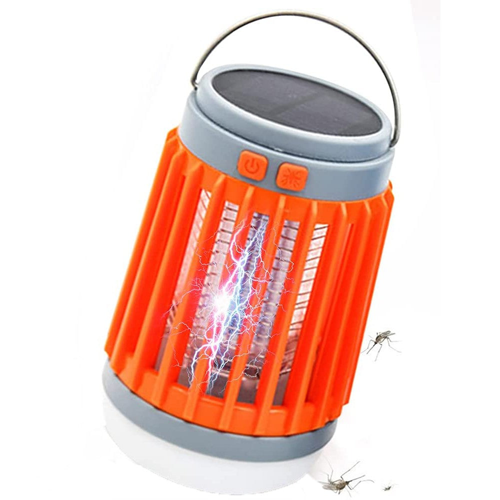 2Pcs Solar and USB Charging Mosquito Killer Camp Lamp Flashlight Orange