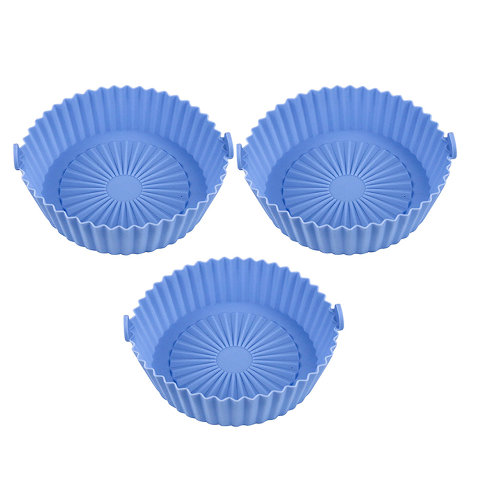 3X Reusable Air Fryer Silicone Pot Replacement Air Fryer Blue