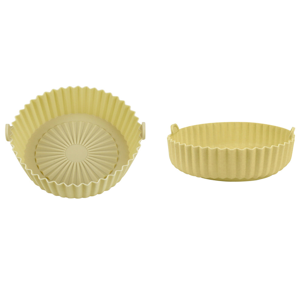 3X Reusable Air Fryer Silicone Pot Replacement Air Fryer Liner Yellow