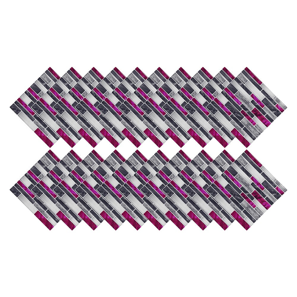 20 X Self Adhesive Imitation Marbling Tile Stickers Purple