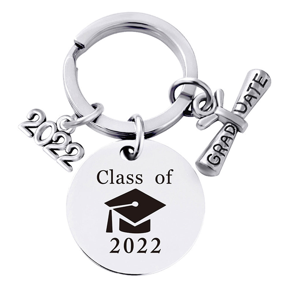 2Pcs 2022 Graduation Season Bachelor Cap Metal Keychain