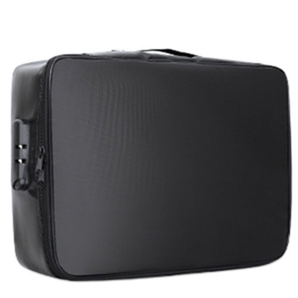 Fireproof Document Bag File Bag with Lock Black