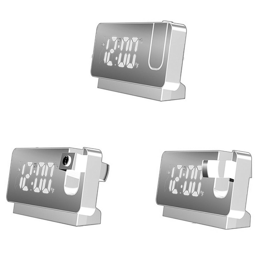 Digital Projection Alarm Clock White