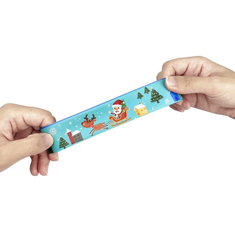 30Pcs Mixed Wrist Snap Slap Bands Slap Bracelets Christmas Style