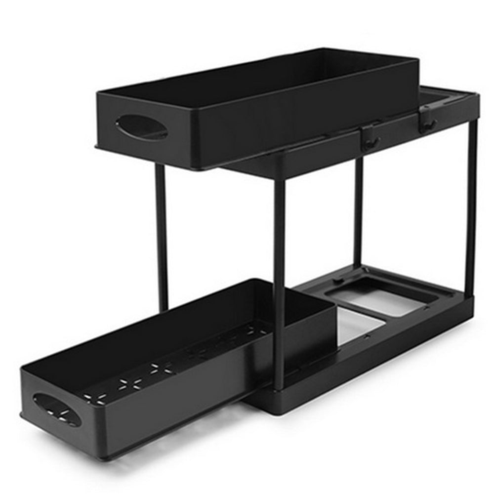 Pull Out Double Layer kitchen Sink Storage Rack
