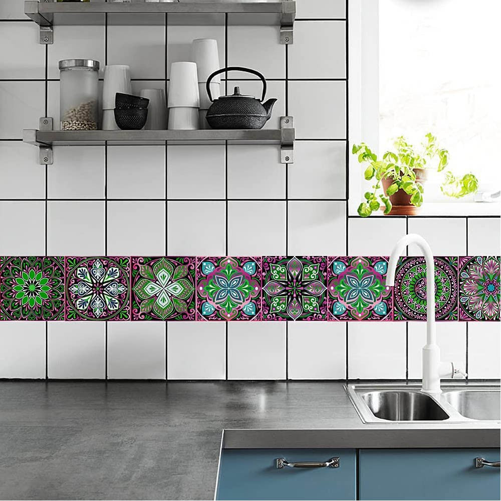 20Pcs Mandala Pattern Tile Wall Stickers Wallpaper Removable Decal Style 2