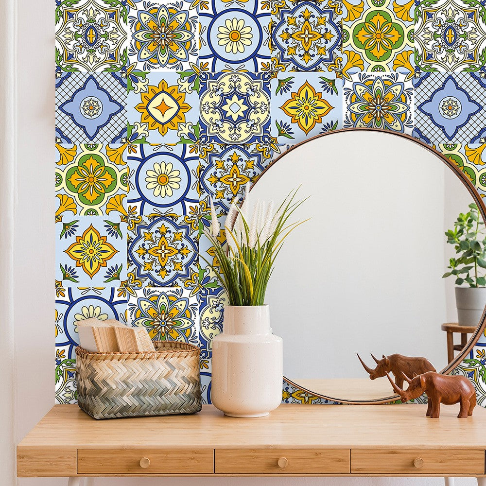 10Pcs Mandala Pattern Tile Wall Stickers Wallpaper Removable Decal Style 3