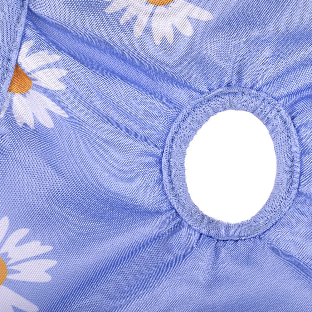 Washable Pet Female Dog Puppy Diapers Dog Menstrual Sanitary Nappy Pant Blue M