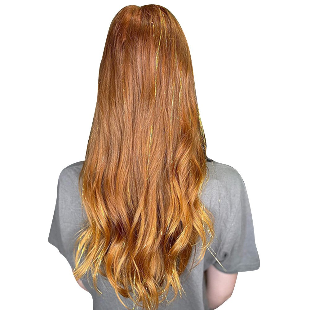 10Pcs Sparkling Shiny Hair Tinsel Extensions Colorful Hair Tinsel Glitter Hair