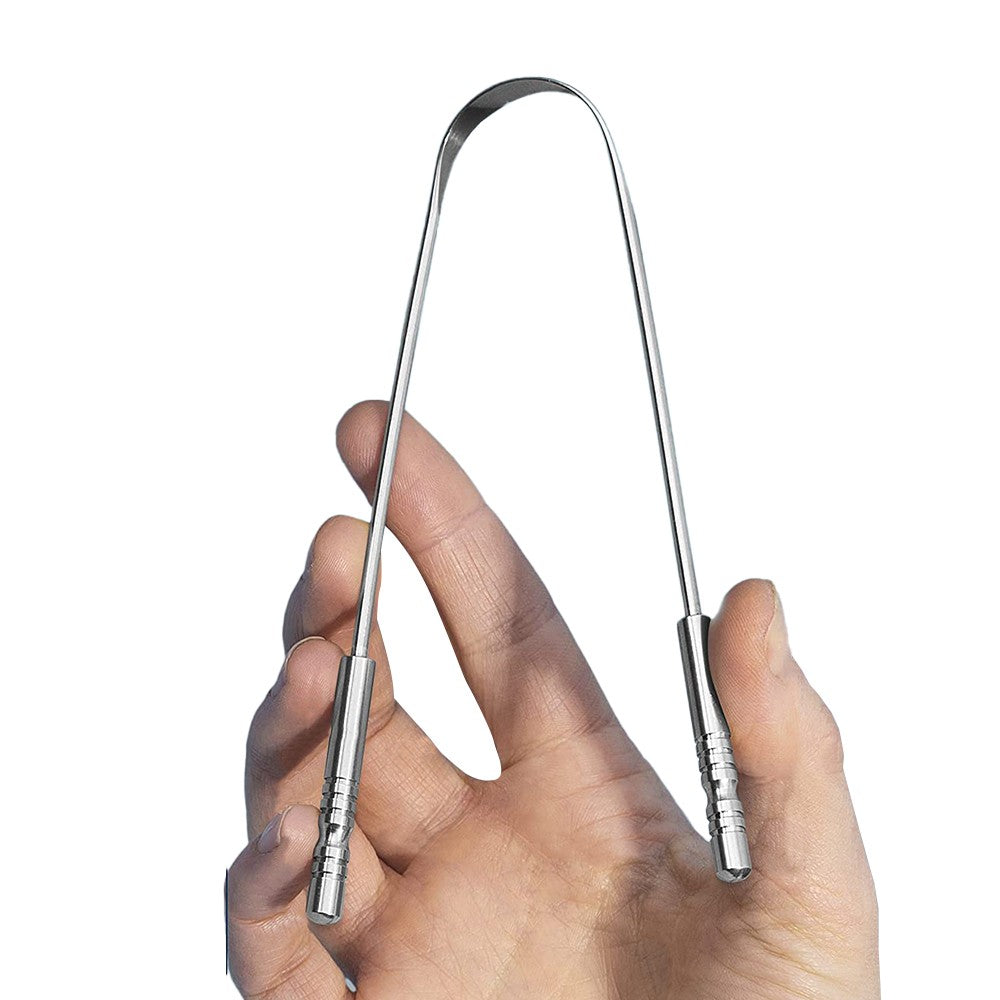 2 X Set of 3Pcs Stainless Steel Tongue Scraper Cleaner Kit Dental Oral Care