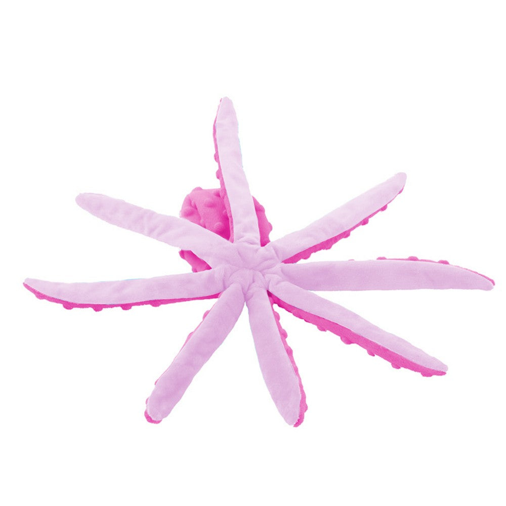Pet Dog Squeaky Toys Octopus Shaped Dog Chew Toys Plush Dog Toys Purple