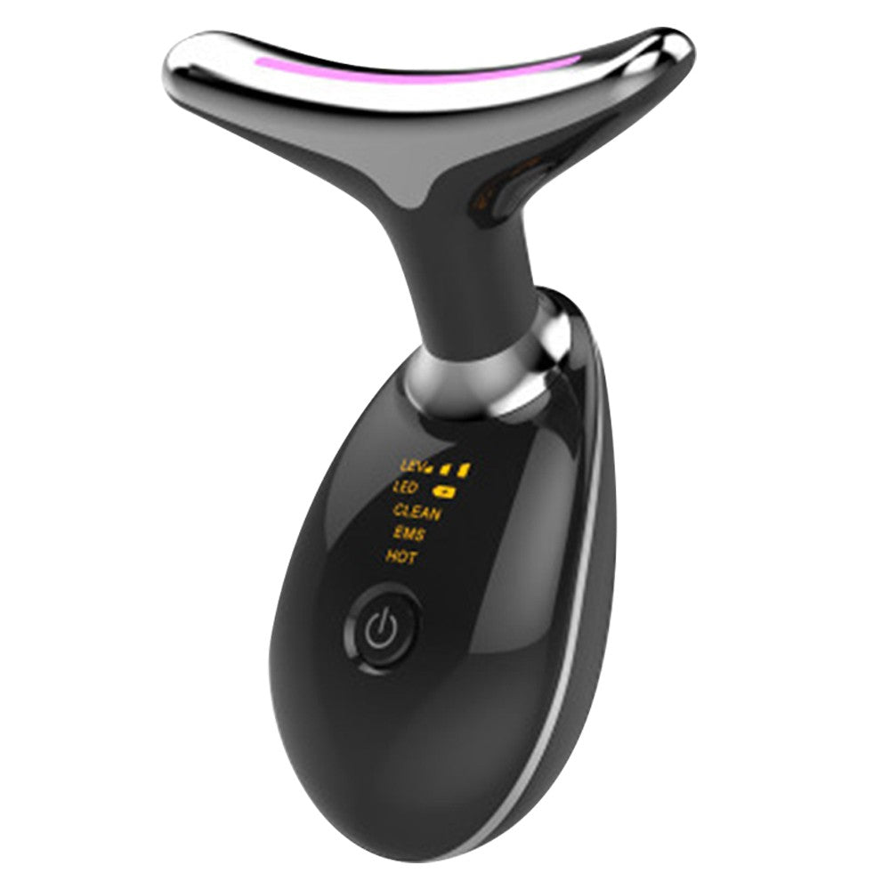 EMS Face Neck Massager Anti-Wrinkle Skin Lifting Beauty Device Black
