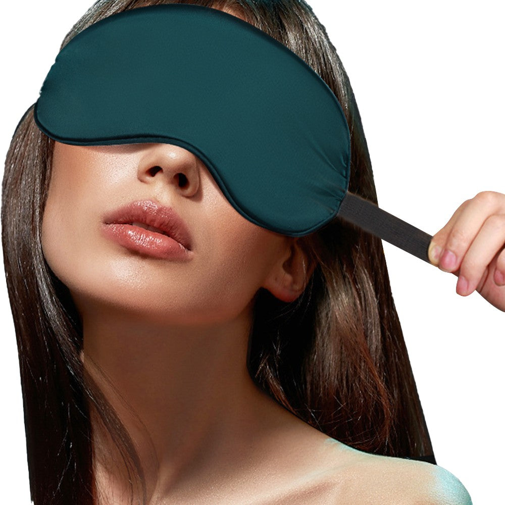 Adjustable Mulberry Silk Sleep Eye Mask Blindfold Travel Eye Mask with Bag Green