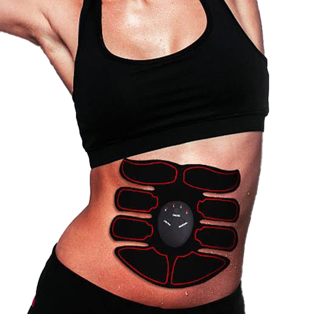 EMS Abdominal Muscle Training Belt Portable Muscle Stimulator Trainer Fitness Equipment Red