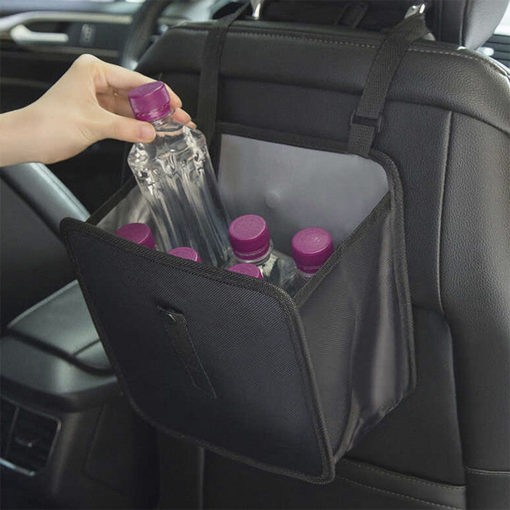 27.5x14.5x27.5cm Foldable Car Trash Can Rubbish Bin Garbage Bag Hanging Car Storage Bag