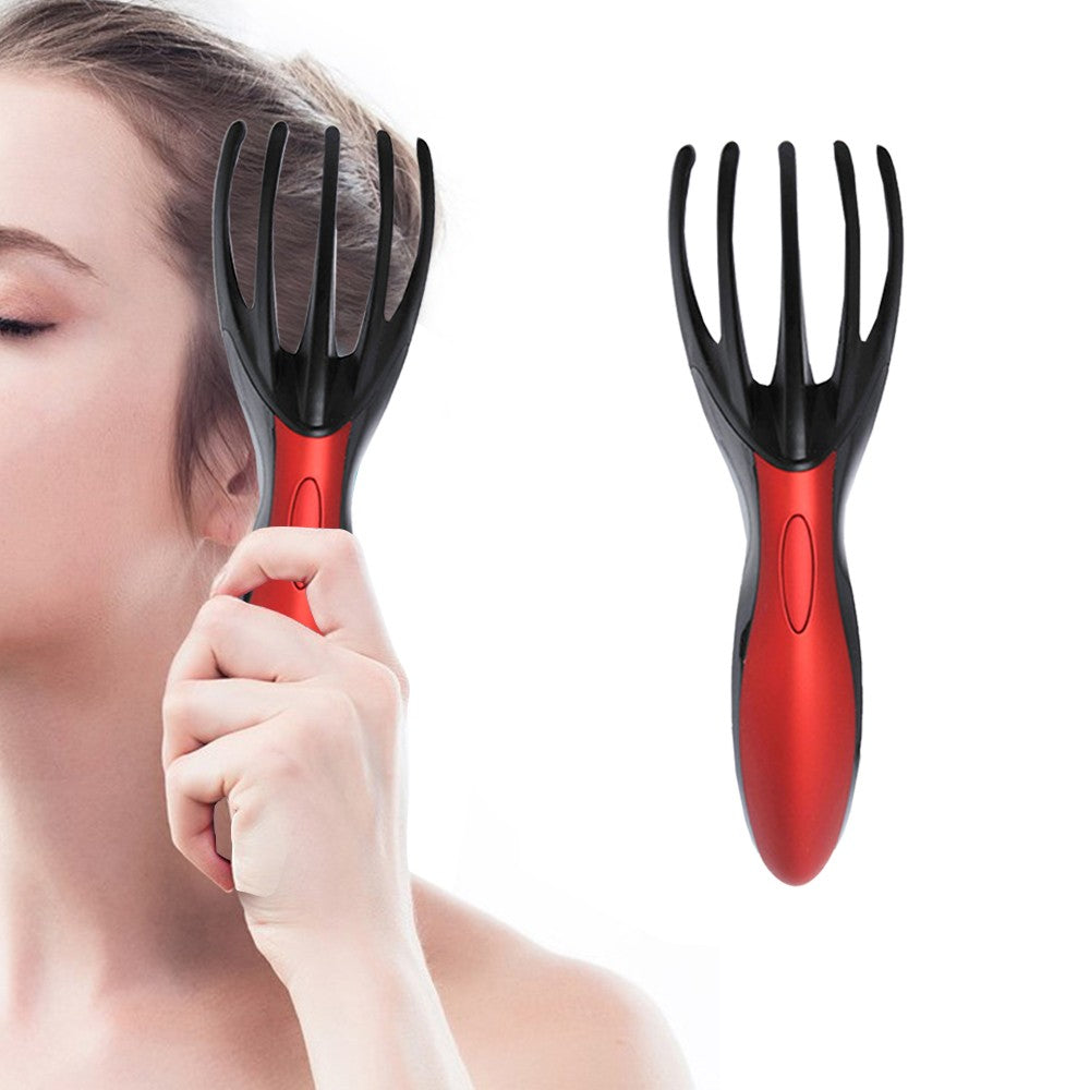 Electric Head Neck Vibration Massager Octopus Claw Scalp Massager Stress Relief Red