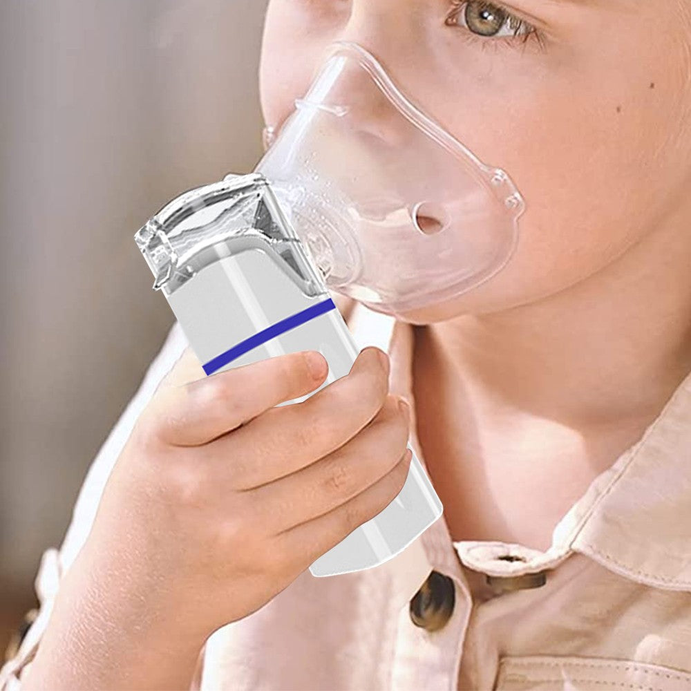 Portable Battery Operated Nebulizer Machine Blue Handheld Mesh Nebulizer Mist Steam Inhaler for Breathing Problems