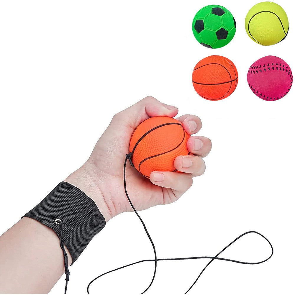 4 X Rebound Ball Return Rubber Ball Sport Training Ball Wristband Balls Toys with Wrist Strap