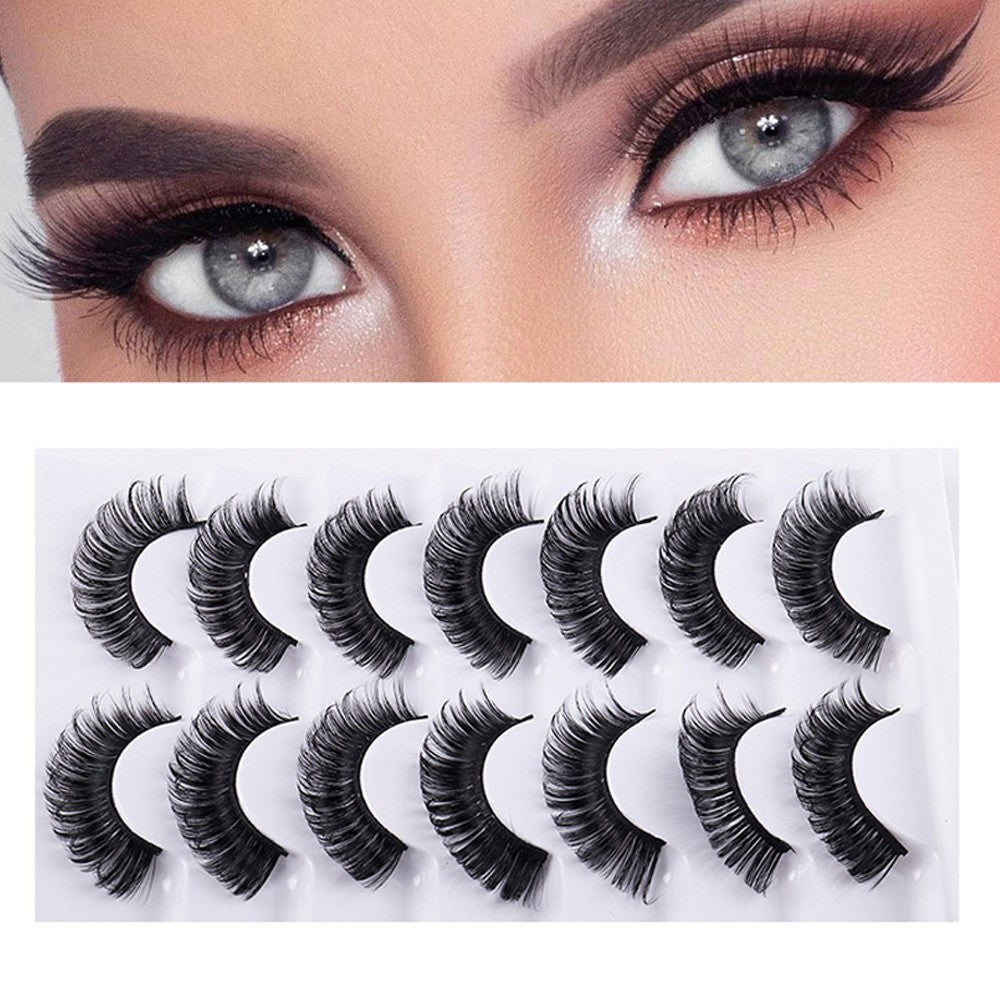 7 Pairs of D Curved Natural Curling False Eyelashes Air Feeling Faux False Eye Lashes Style 1
