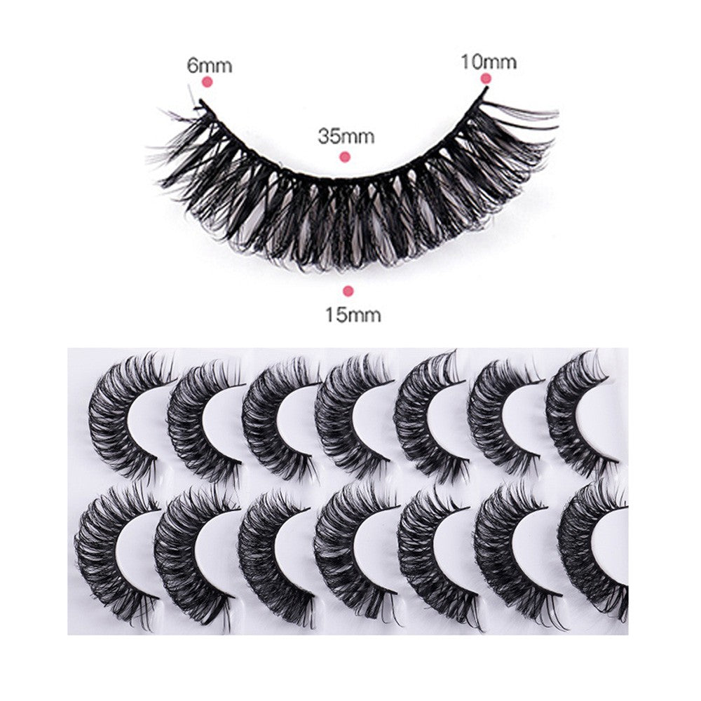 7 Pairs of D Curved Natural Curling False Eyelashes Air Feeling Faux False Eye Lashes Style 2