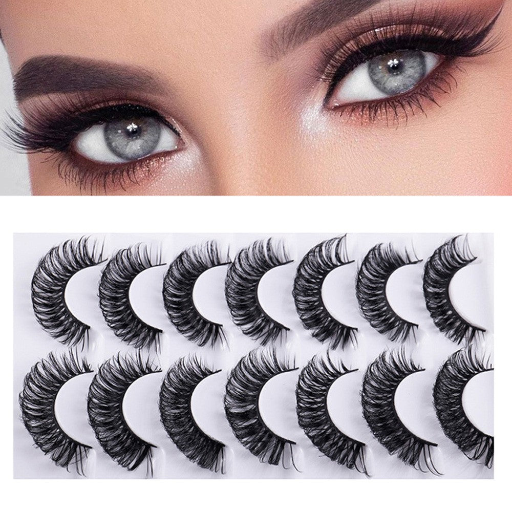 7 Pairs of D Curved Natural Curling False Eyelashes Air Feeling Faux False Eye Lashes Style 2