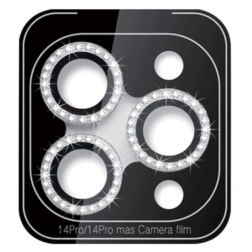 2 X Black Silver Camera Lens Protector for iPhone14pro-14promax Style 3