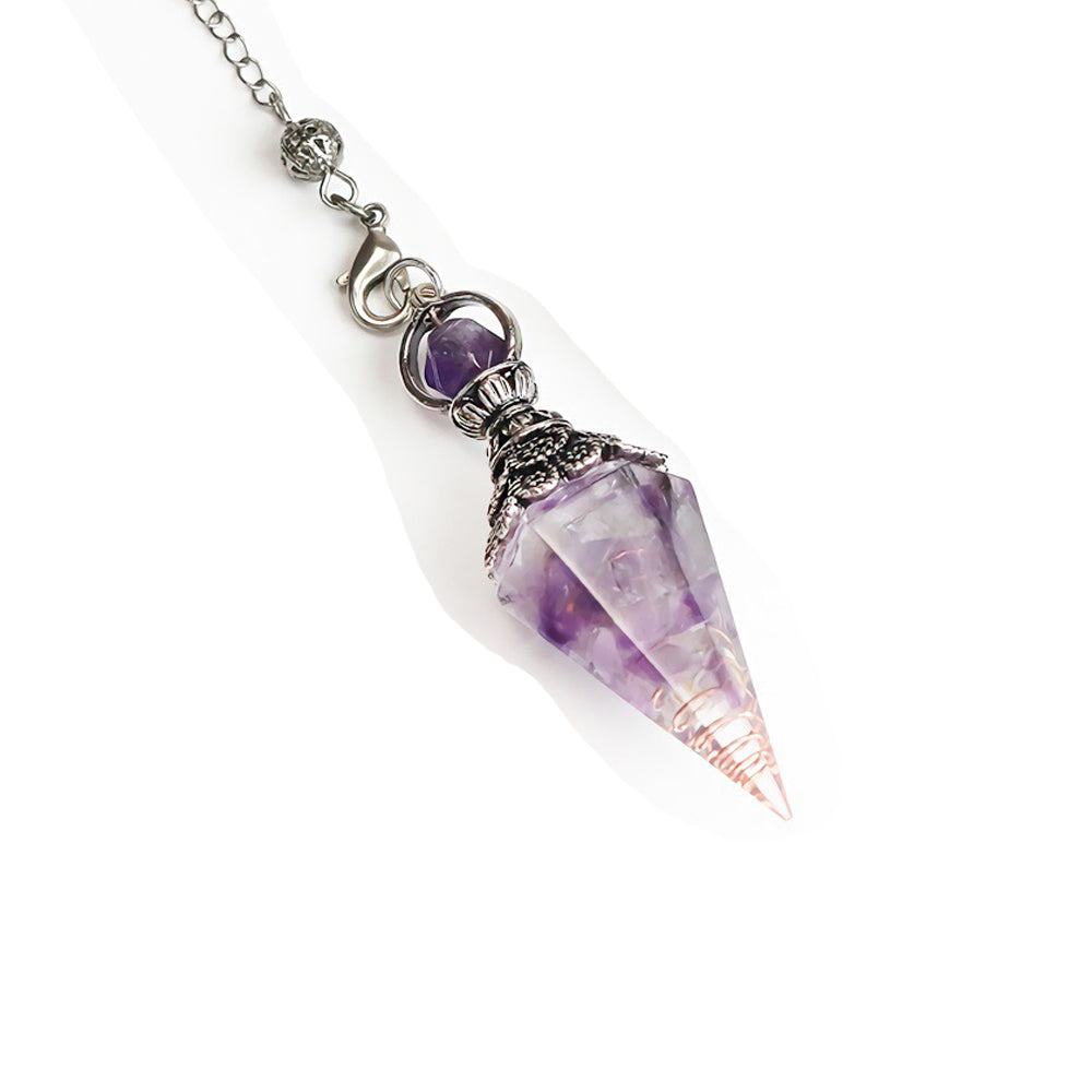 Resin Pendants Chakra Pendants Reiki Pendants Hexagonal Dowsing Pendulum Purple