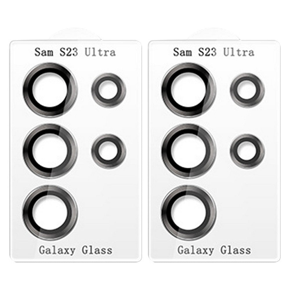 2 X Black for Samsung Galaxy S23 Ultra Camera Lens Protector Kit Tempered Glass Lens Covers Galaxy Accessories