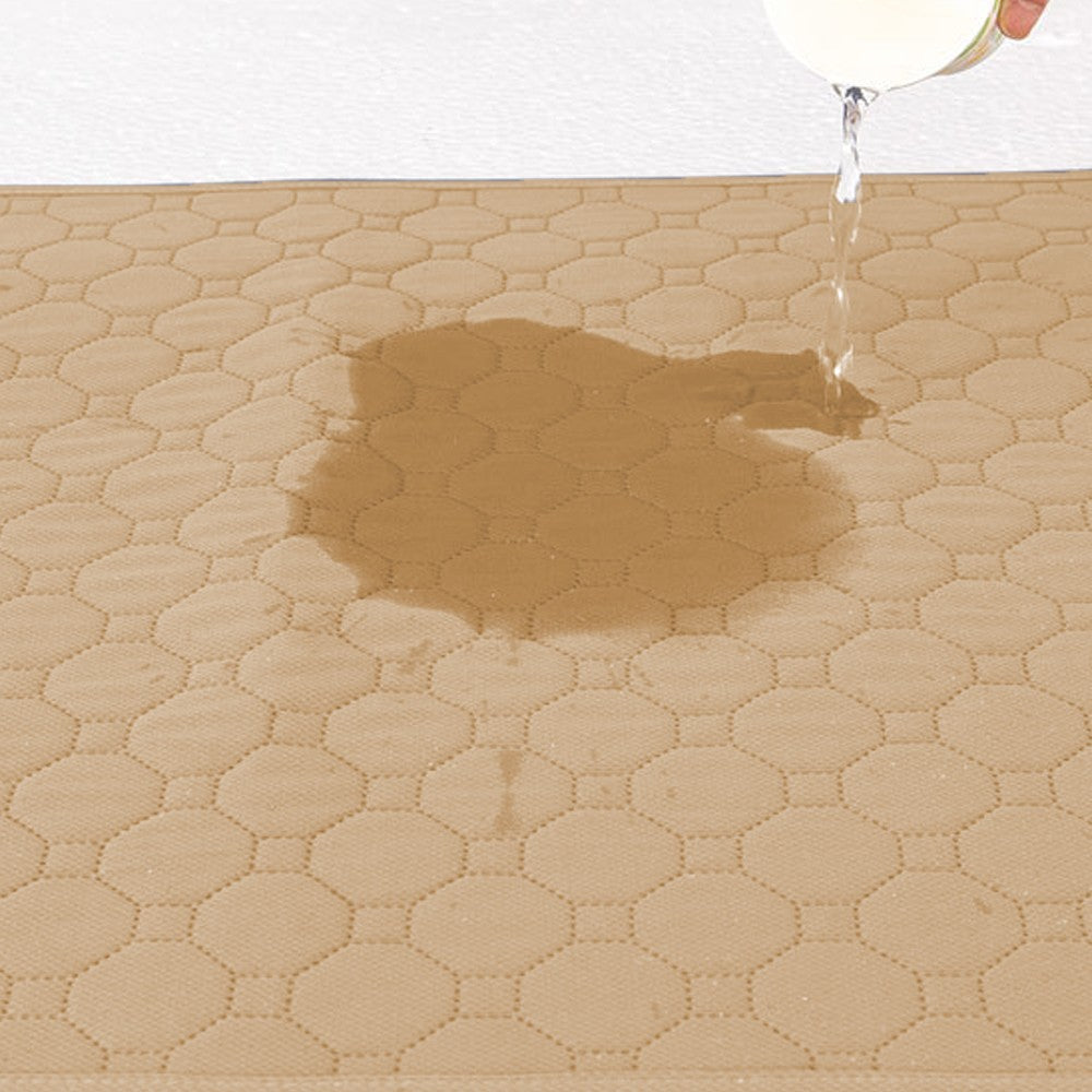 150x90cm Washable Dog Pee Pads Non Slip Pet Mat Reusable Puppy Pee Training Pads Khaki