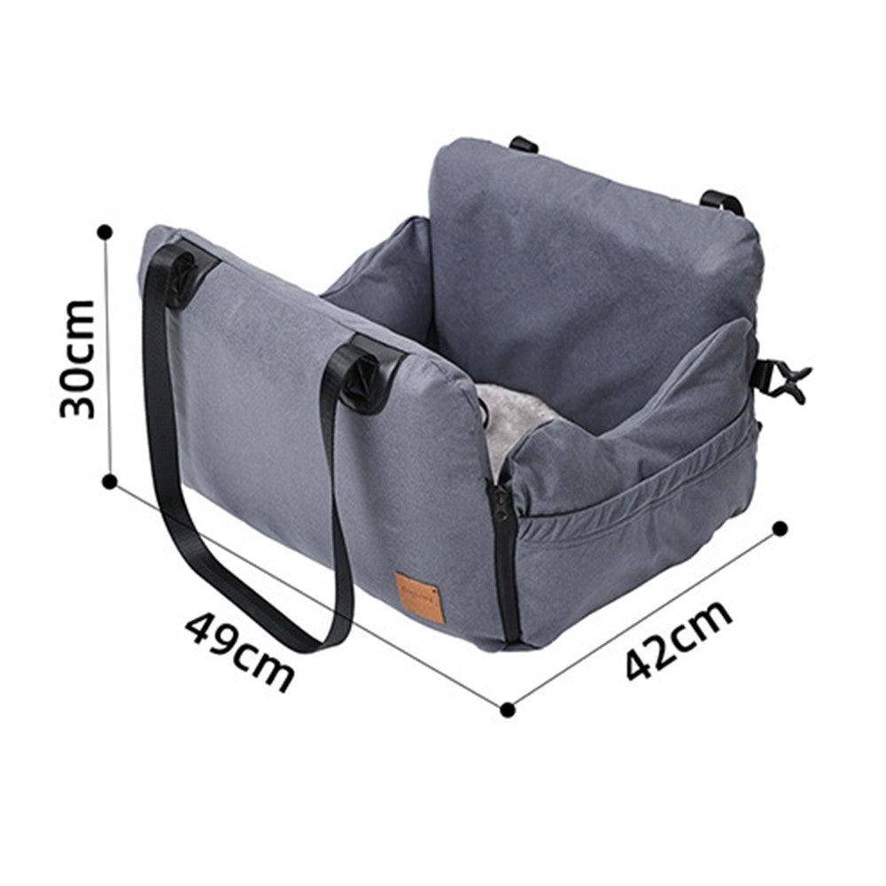 Pet Car Seat Dog Booster Seat Pet Travel Carrier Bed for Small and Medium Pets Grey