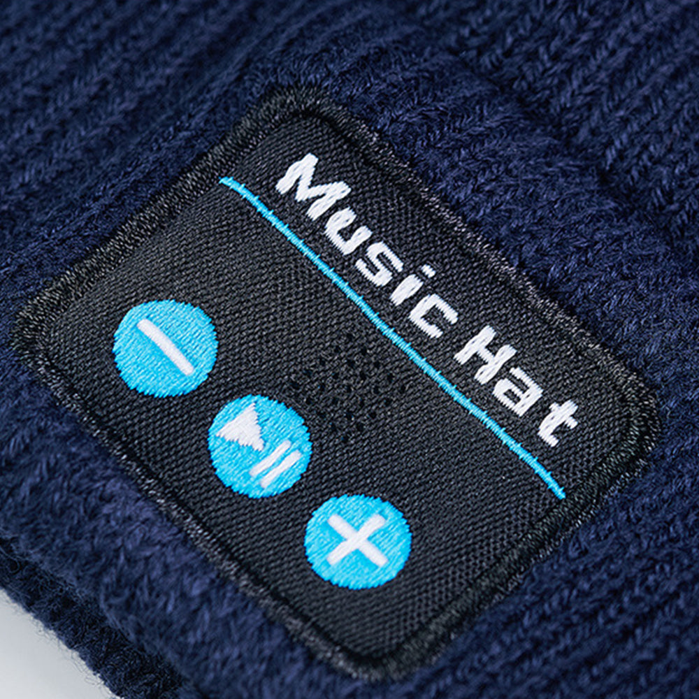Bluetooth Beanie Hat Wireless Headphones Head Light Beanie Head Warmer Blue