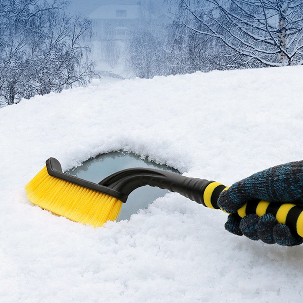 2-in-1 Detachable Ice Scraper and Snow Brush for Car Windshield Yellow