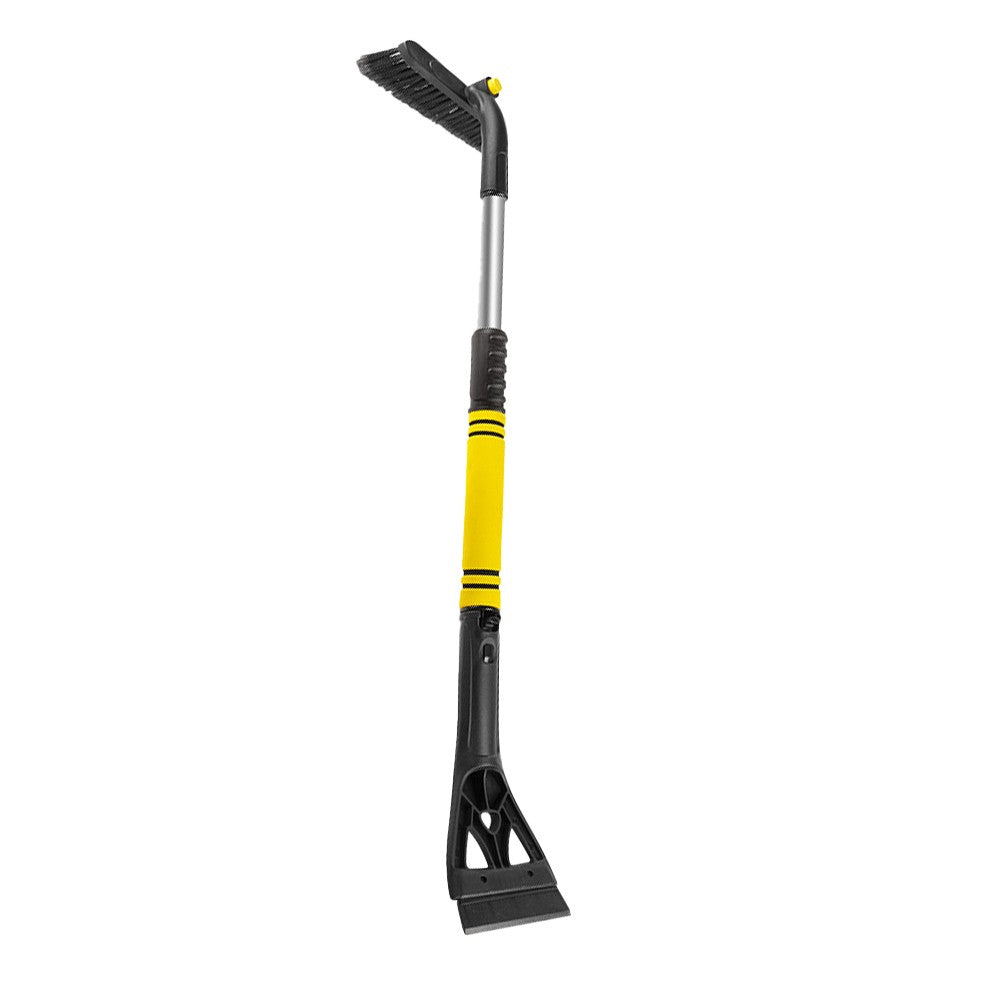2-in-1 Extendable Ice Scraper and Snow Brush for Car Windshield Yellow