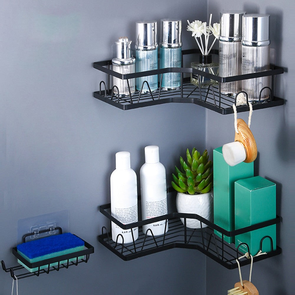 3Pcs Corner Storage Shelf Set Stainless Steel Shower Caddy Organizer Bathroom Storage Rack