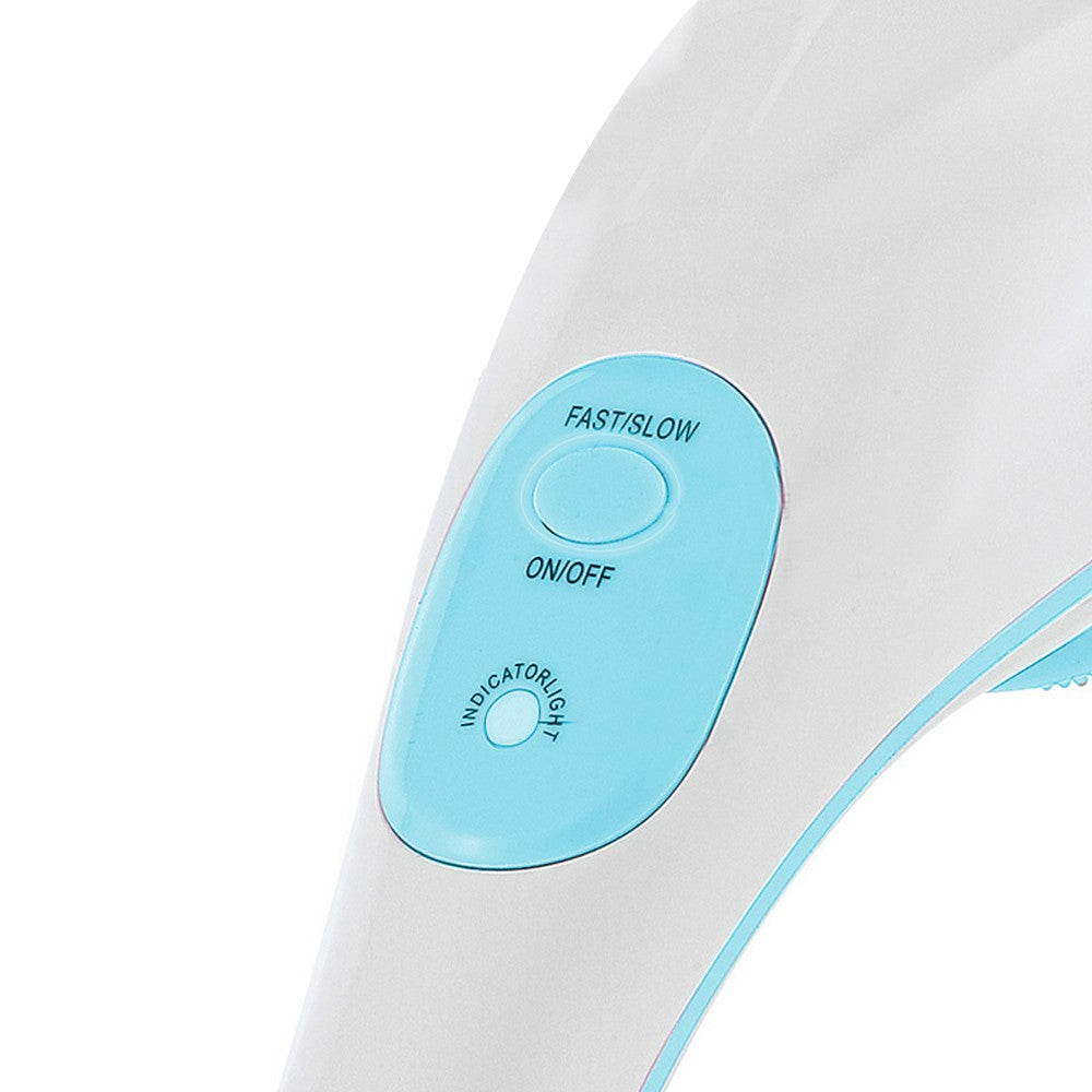 Electric Shower Body Brush Long Handle Back Scrubber Body Exfoliator with 5 Brush Heads Blue